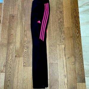 Adidas Track Pants With Pink Stripes